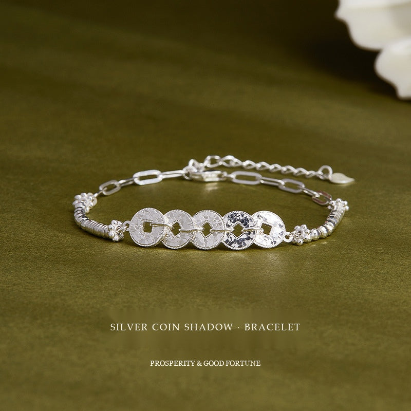 Five Emperor Coins S925 Sterling Silver Talisman Bracelet