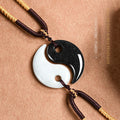 Natural Grade A Jadeite Taiji Yin-Yang Pendant Pair