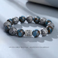 Six-Syllable Mantra Auspicious Guardian S999 Silver Bead Bracelet