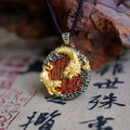 Taoist Dragon & Tiger Shan Gui Amulet Coin Pendant – Bagua Talisman Necklace for Protection & Balance