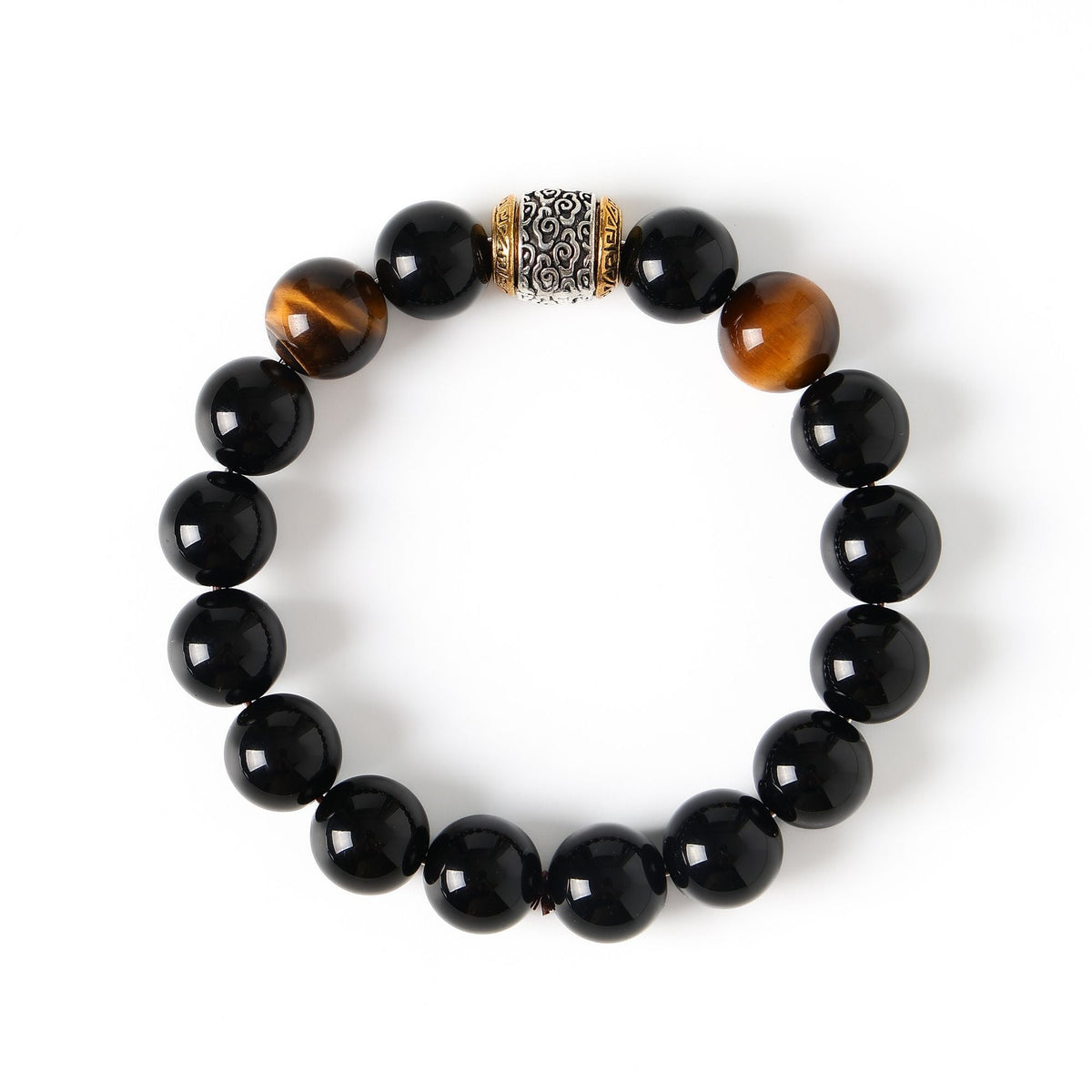 Bracelet held in two open palms — calm within, lasting wealth