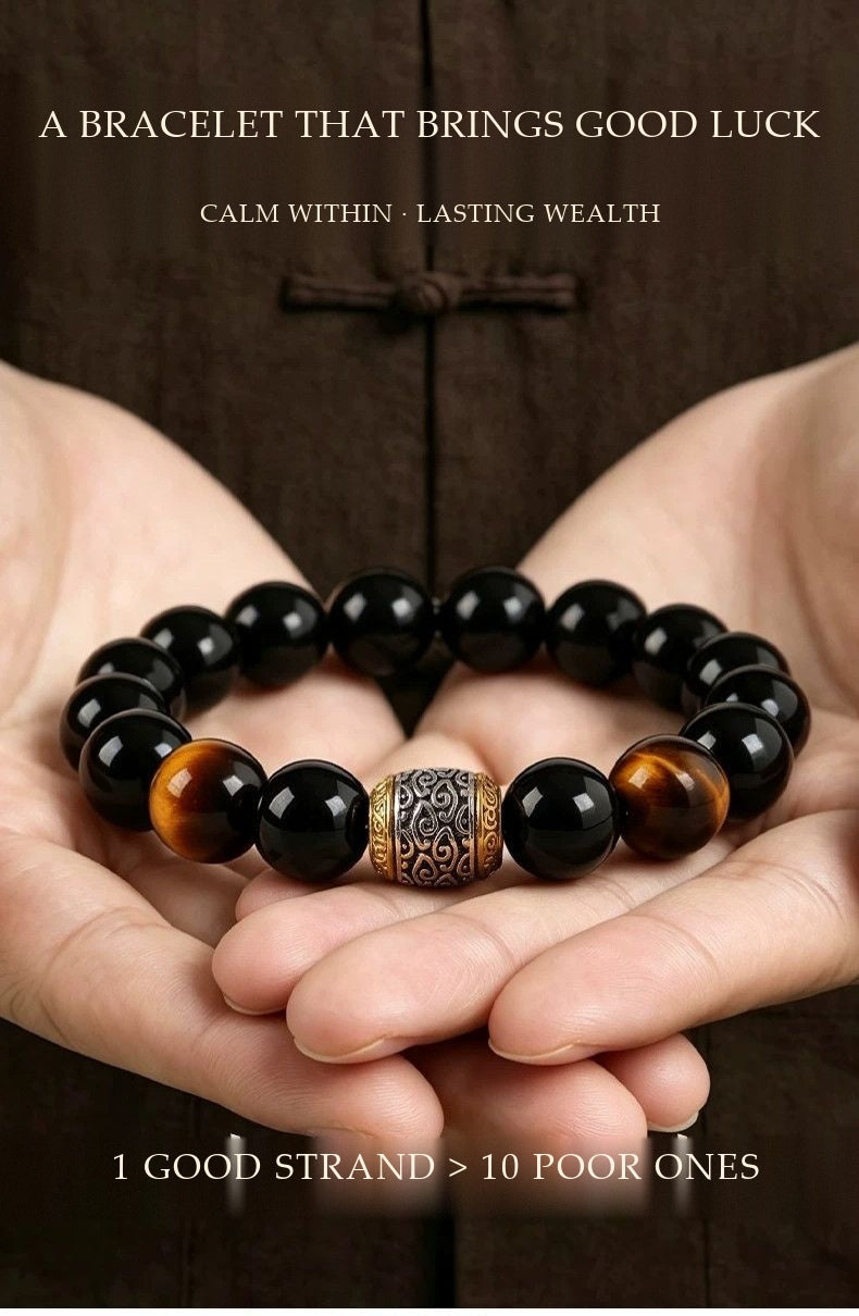 ICH Master Supervised Premium Obsidian & Tiger Eye Bracelet