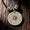 Taoist Taiji Bagua Round Talisman Pendant – Vintage Silver-Plated Neo-Chinese Protection Necklace