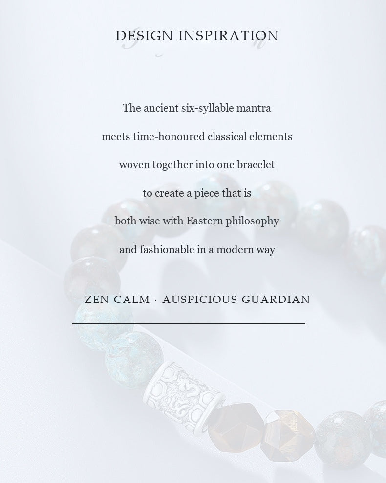 Six-Syllable Mantra S999 Fine Silver Vintage Bead Bracelet
