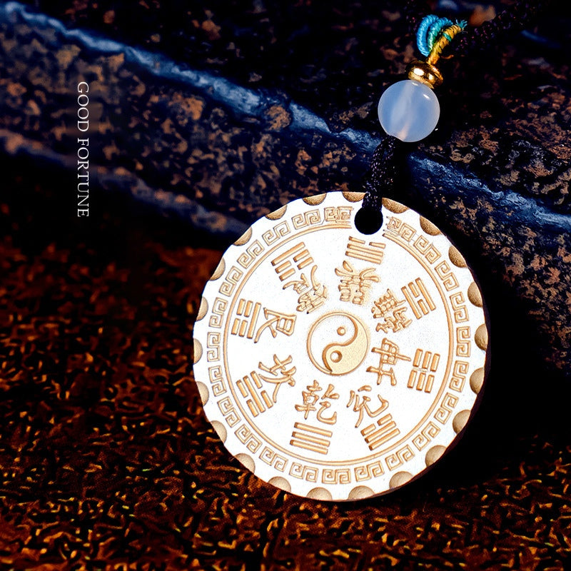 Taoist Shan Gui Amulet Coin Pendant – Qiankun Bagua Peace Buckle Talisman Necklace