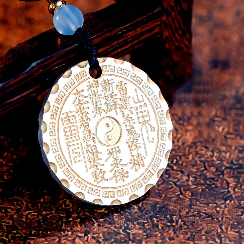 Taoist Shan Gui Amulet Coin Pendant – Qiankun Bagua Peace Buckle Talisman Necklace