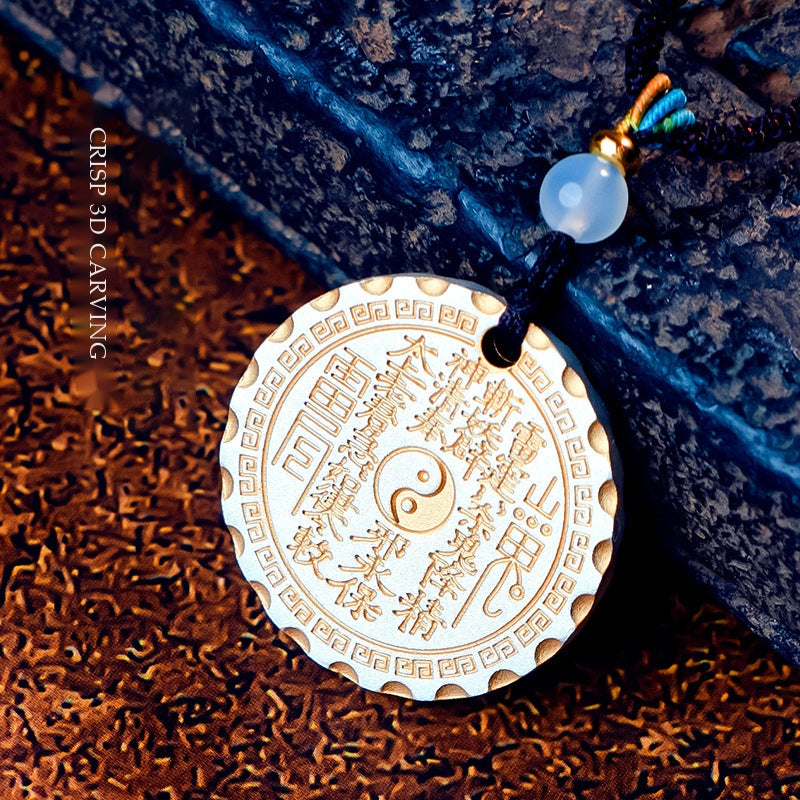 Taoist Shan Gui Amulet Coin Pendant – Qiankun Bagua Peace Buckle Talisman Necklace