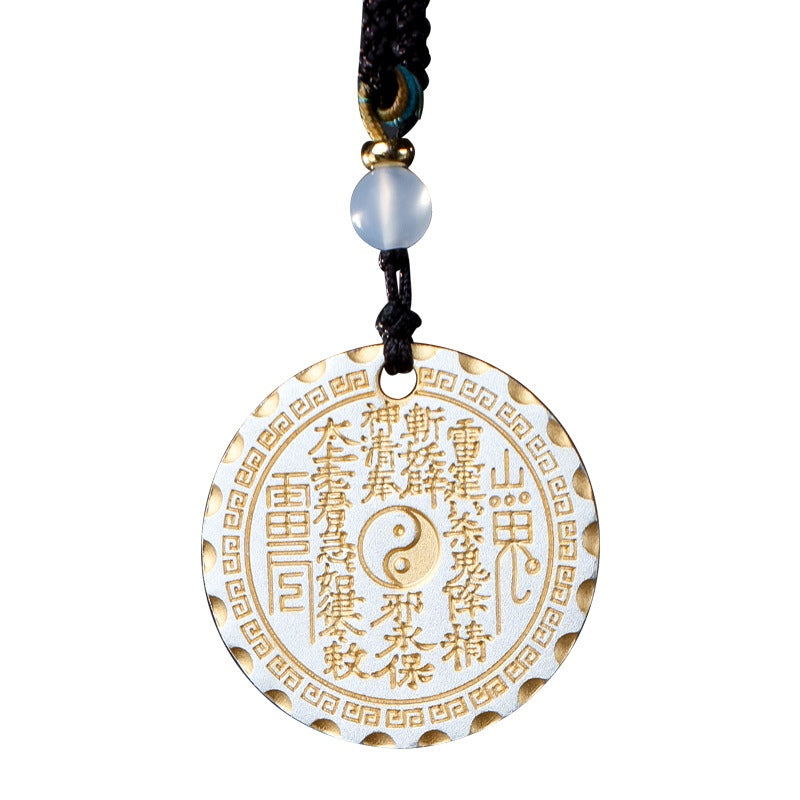 Taoist Shan Gui Amulet Coin Pendant – Qiankun Bagua Peace Buckle Talisman Necklace