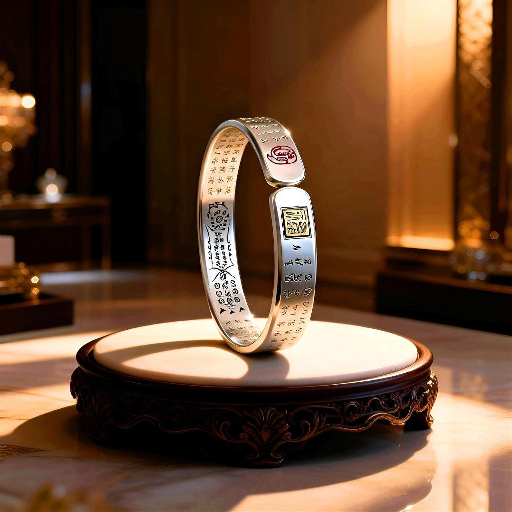 Tianpeng Incantation & God of Wealth Taoist Talisman Cuff Bracelet