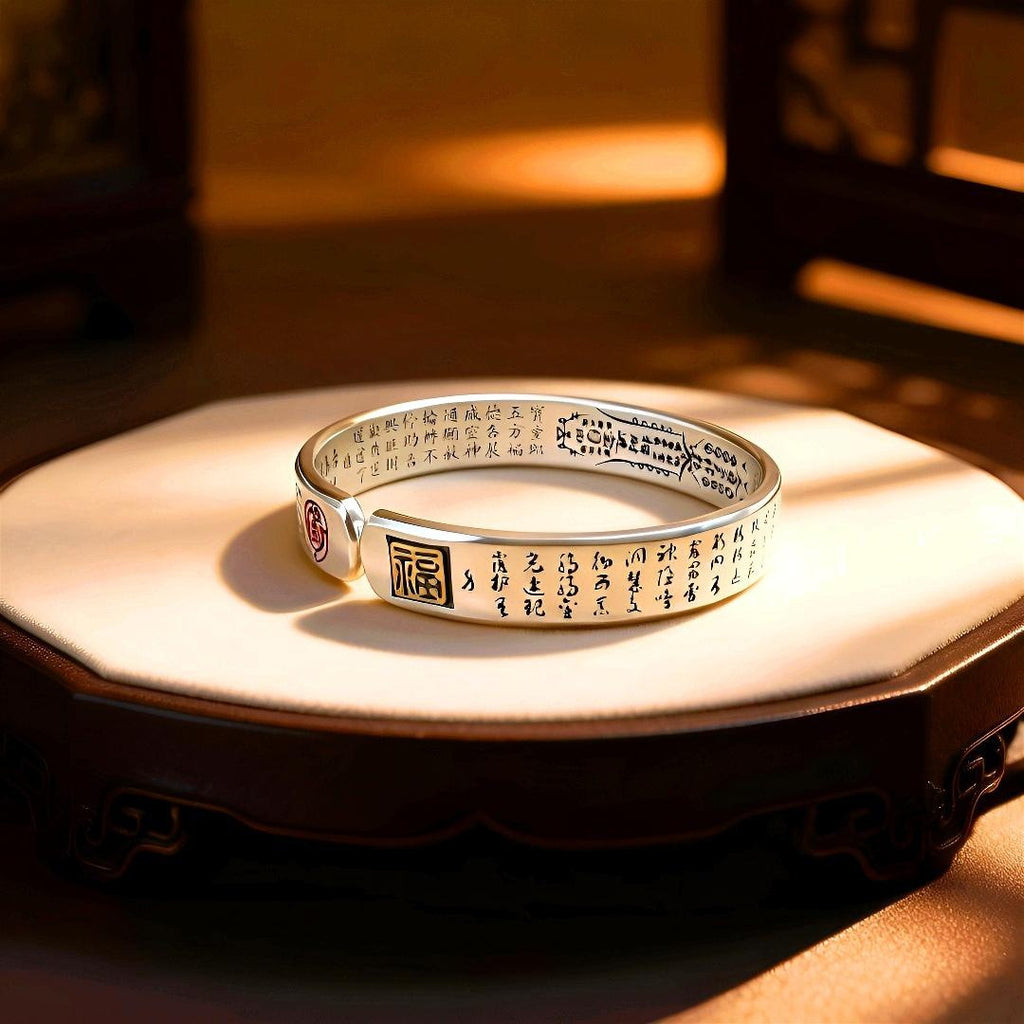 Tianpeng Incantation & God of Wealth Taoist Talisman Cuff Bracelet