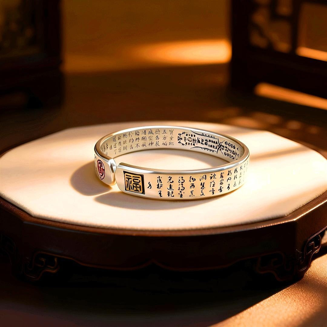 Tianpeng Incantation & God of Wealth Taoist Talisman Cuff Bracelet