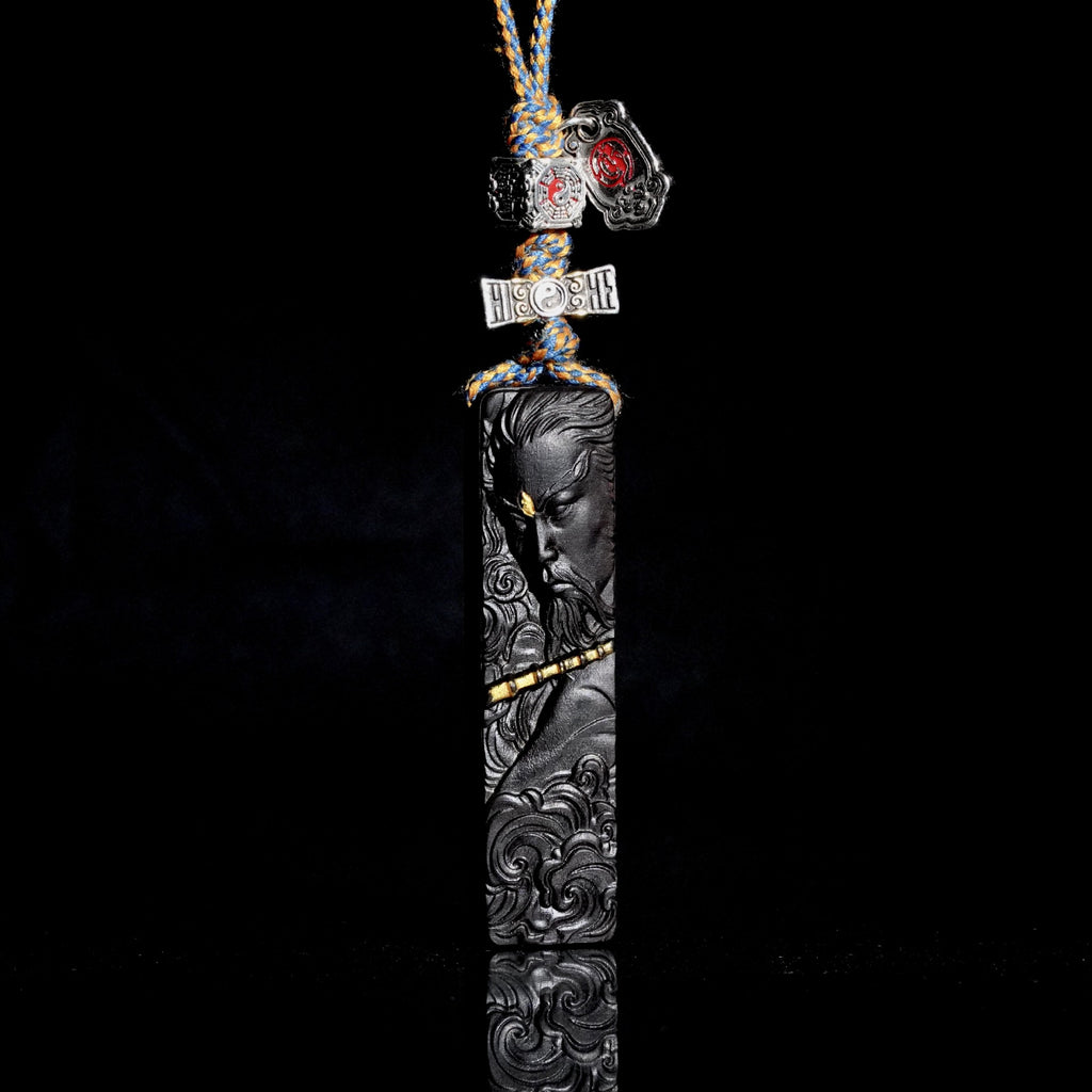 Thunder Ancestor "Lei Zu" Natural Lightning-Struck Jujube Wood Talisman Pendant