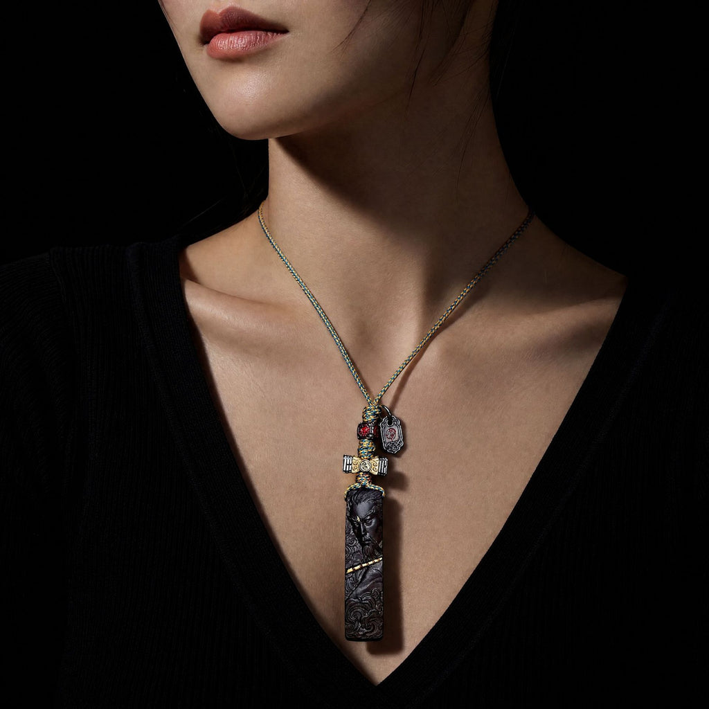 Thunder Ancestor "Lei Zu" Natural Lightning-Struck Jujube Wood Talisman Pendant