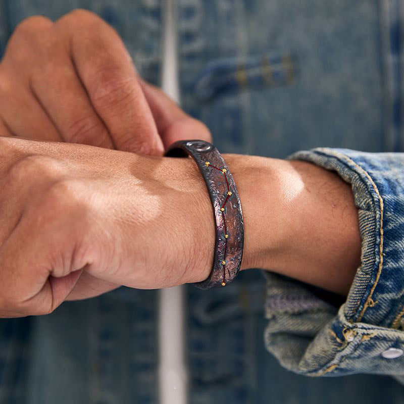Big Dipper & Taiji Bagua Taoist Talisman Cuff Bracelet