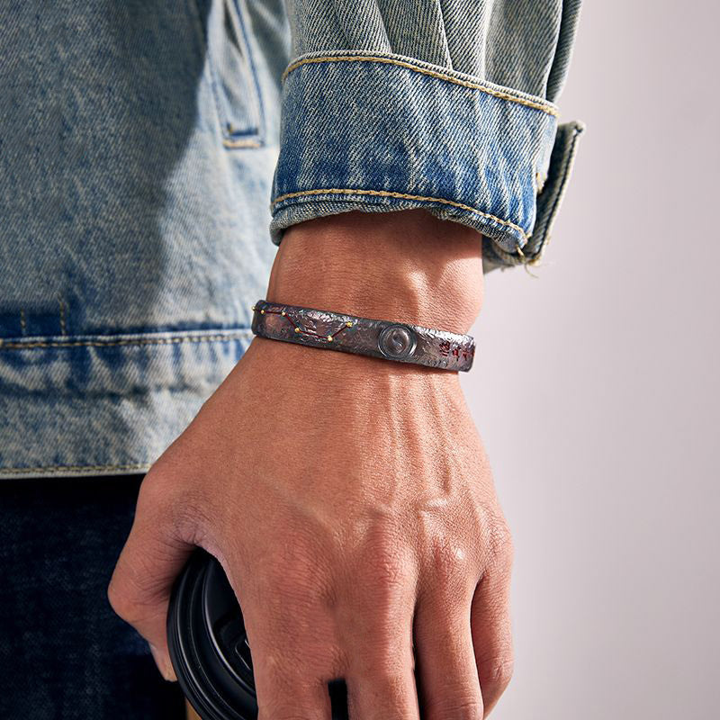 Big Dipper & Taiji Bagua Taoist Talisman Cuff Bracelet